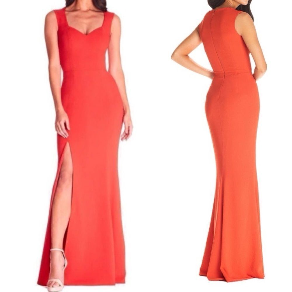 Dress the population NWT Monroe Side Slit Gown in Poppy Size Medium